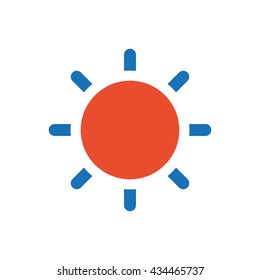 Sun icon blue and orange 