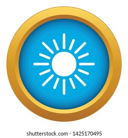 Sun icon blue vector isolated on white background for any design