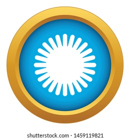 Sun icon blue vector isolated on white background for any design