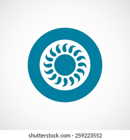 sun icon bold blue circle border, white background  