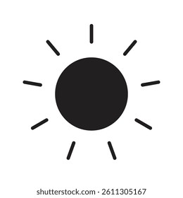 Sun icon with bright, clean design. Perfect for weather apps, summer themes, solar energy, and nature projects. High-quality vector, fully scalable and easy to customize.