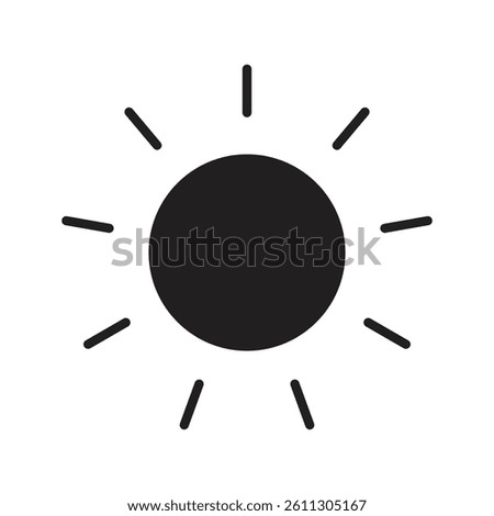 Sun icon with bright, clean design. Perfect for weather apps, summer themes, solar energy, and nature projects. High-quality vector, fully scalable and easy to customize.
