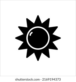 Sun Icon for Brightness, Intensity Setting icon Vector