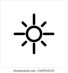 Icono de sol para brillo, icono de ajuste de intensidad Vector