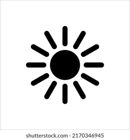 Icono de sol para brillo, icono de ajuste de intensidad Vector