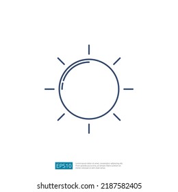 Sun Icon for Brightness. Intensity Setting Vector