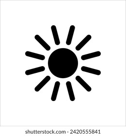 Sun Icon for Brightness, Intensity Setting icon. For web design, app, and UI. Isolated on white background