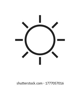 sun icon. brightness symbol isolated on white background. vector illustration