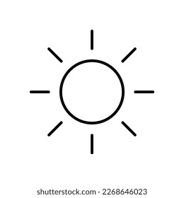 icono de sol. símbolo de brillo aislado en fondo blanco