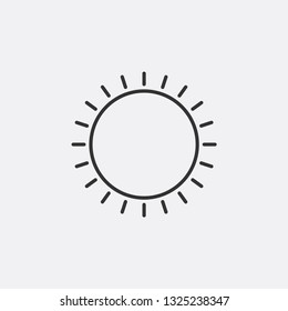 Sun icon, brightness symbol. Modern simple outline vector icon for web site or mobile app