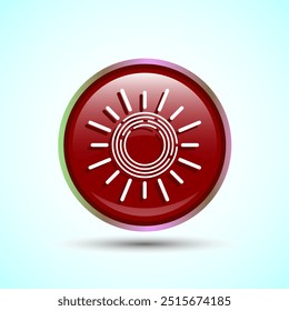 Sun Icon Button Design Illustration, Sunlight Sign