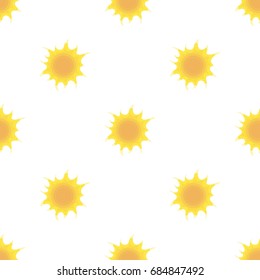 Sun icon in cartoon style isolated on white background. Bio and ecology symbol stock vector illustration.