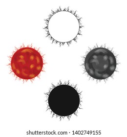 Sun icon in cartoon,black style isolated on white background. Planets symbol stock vector illustration.