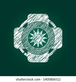 sun icon with chalkboard texture