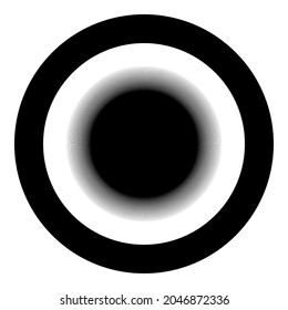 Sun icon in circle round black color vector illustration solid outline style image