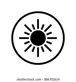 Sun Icon in circle . Vector illustration
