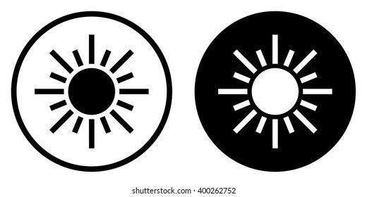 Sun Icon in circle . Vector illustration