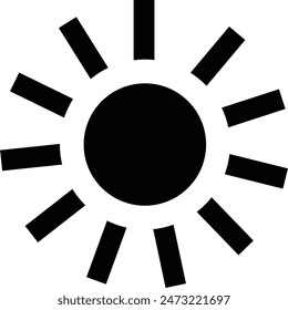 Sun icon clipart, vector symbol illustration element