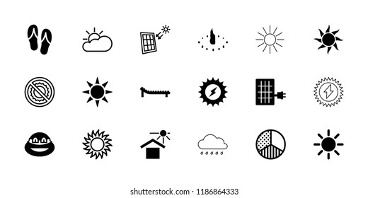 Sun icon. collection of 18 sun filled and outline icons such as ninja, house under sun, solar energy, no brightness, brightness. editable sun icons for web and mobile.