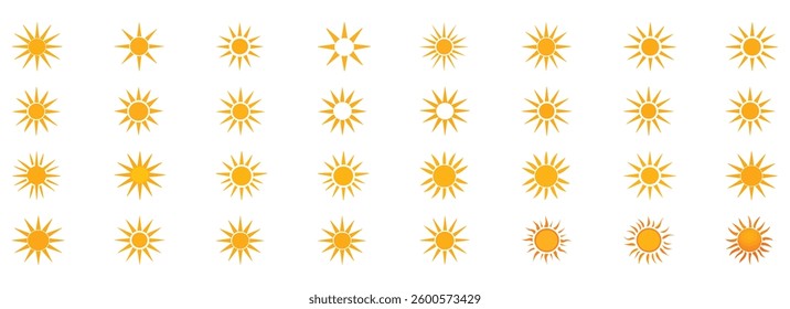  Sun Icon Collection in Various Shapes and Styles