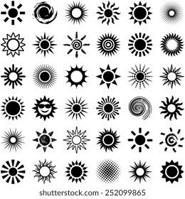 Sun icon collection - vector illustration 
