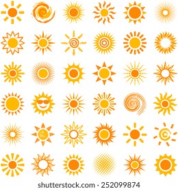 Sun icon collection - vector illustration 
