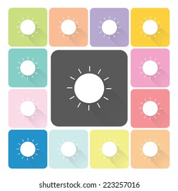 Sun Icon color set vector illustration.