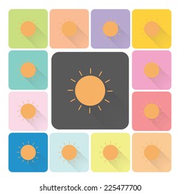 Sun Icon color set vector illustration.