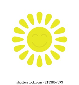 Sun icon. Colored round silhouette. Front view. Vector simple flat graphic illustration. Isolated object on a white background. Isolate.