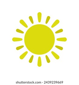 Sun icon. Colored silhouette. Front view. Vector simple flat graphic illustration. Isolated object on a white background. Isolate.