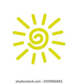 Sun icon. Colored silhouette. Front view. Vector simple flat graphic illustration. Isolated object on a white background. Isolate.