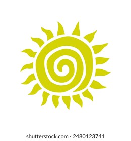 Sun icon. Colored silhouette. Front view. Vector simple flat graphic illustration. Isolated object on a white background. Isolate.