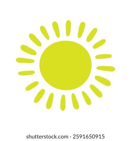 Sun icon. Colored silhouette. Front view. Vector simple flat graphic hand drawn illustration. Isolated object on white background. Isolate.