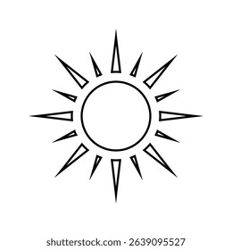 Sun icon. Colored vector illustration.