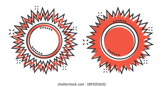 Sun icon in comic style. Sunlight cartoon sign vector illustration on white isolated background. Daylight splash effect business concept.