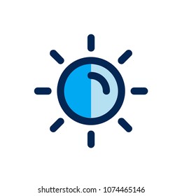 Sun icon concept. Available in vector. Fullfiled color style.