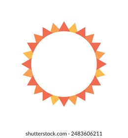 sun icon cute frame yellow star shaped sun abstract background vector illustration