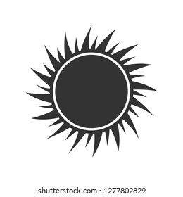 Sun Icon. Dark weather icon on white background. Vector illustration.


