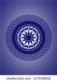 sun icon with denim texture