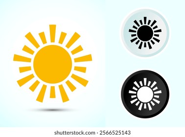 Sun icon design illustration, sunlight sign logo or weather icon