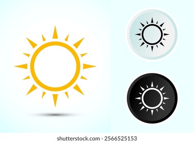 Sun icon design illustration, sunlight sign logo or weather icon