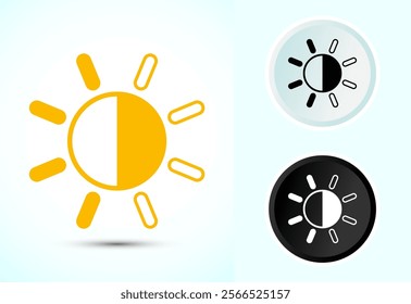 Sun icon design illustration, sunlight sign logo or weather icon