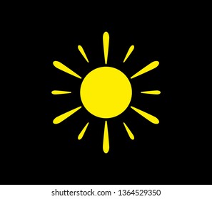 Sun Icon Design on Black Background