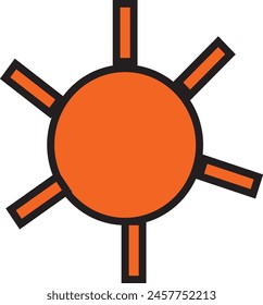 sun icon design shap eps