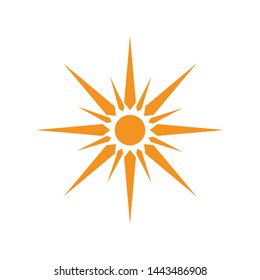 Sun icon. Sun icon design template. Sun collection logo icon vector. Trendy style. Collection sun Eps10. Summer weather icon on a white background vector graphics.