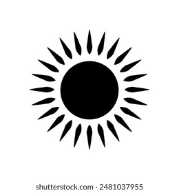 Sun icon design vector with black color.