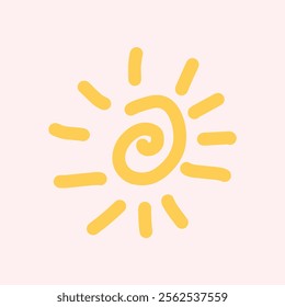 sun icon design with yellow line