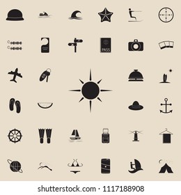 the sun icon. Detailed set of summer pleasure icons. Premium quality graphic design sign. One of the collection icons for websites, web design, mobile app on colored background