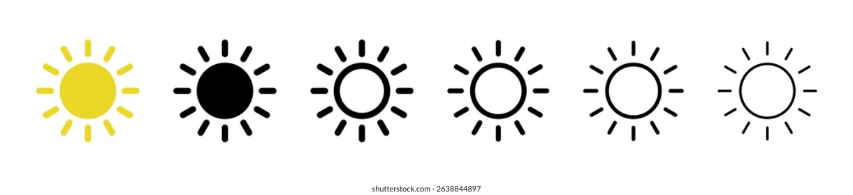 Sun icon. The sun different style icon set.