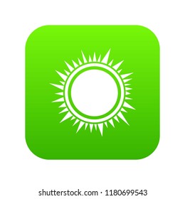 Sun icon digital green for any design isolated on white vector illustration
